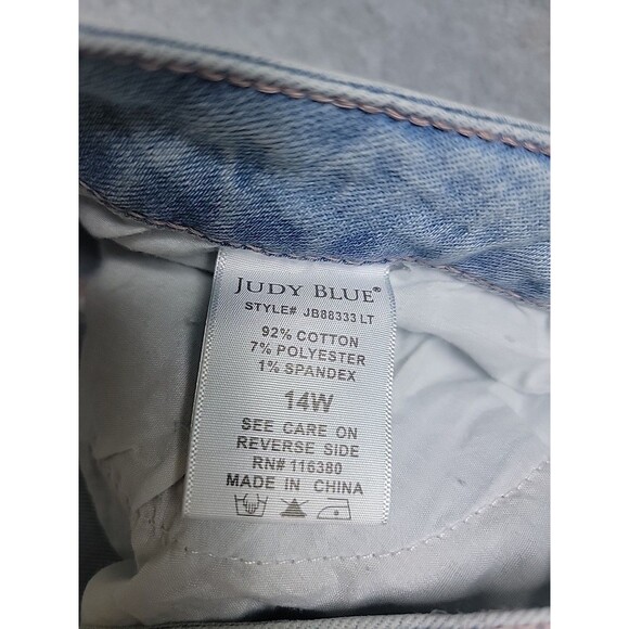 Judy Blue Jeans Womens 14W 33x27 Jeans Boyfriend Distressed Mid Rise Stretch - Picture 13 of 16